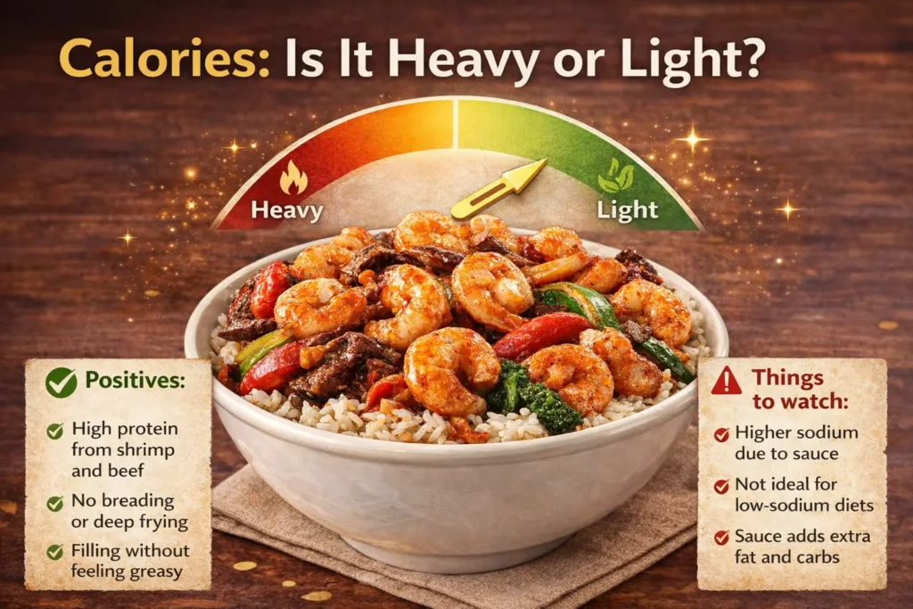 firecracker steak and shrimp nutrition and calorie guide