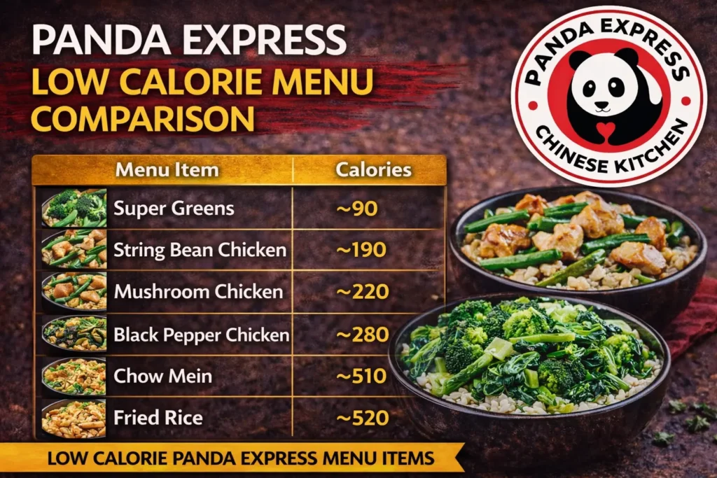 Low Calorie at Panda Express Menu Comparison