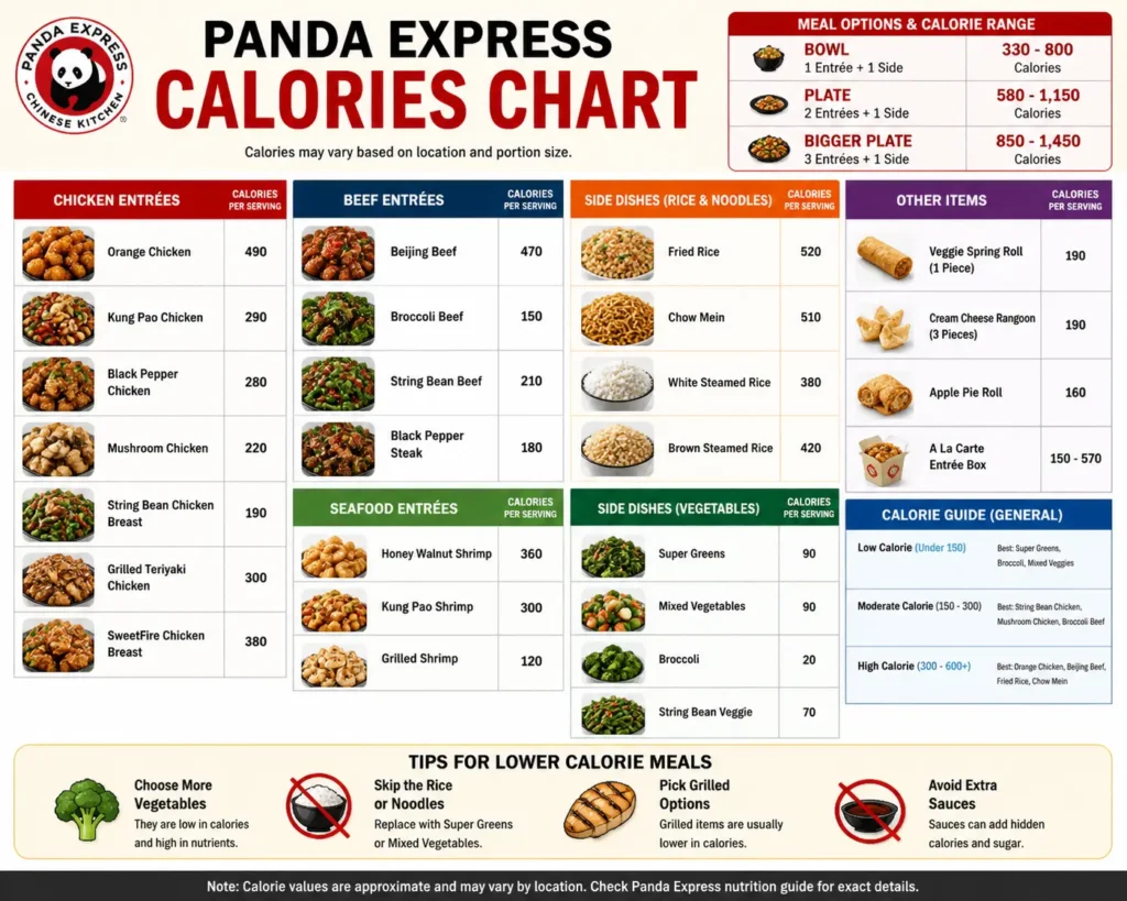 Panda Express calories chart